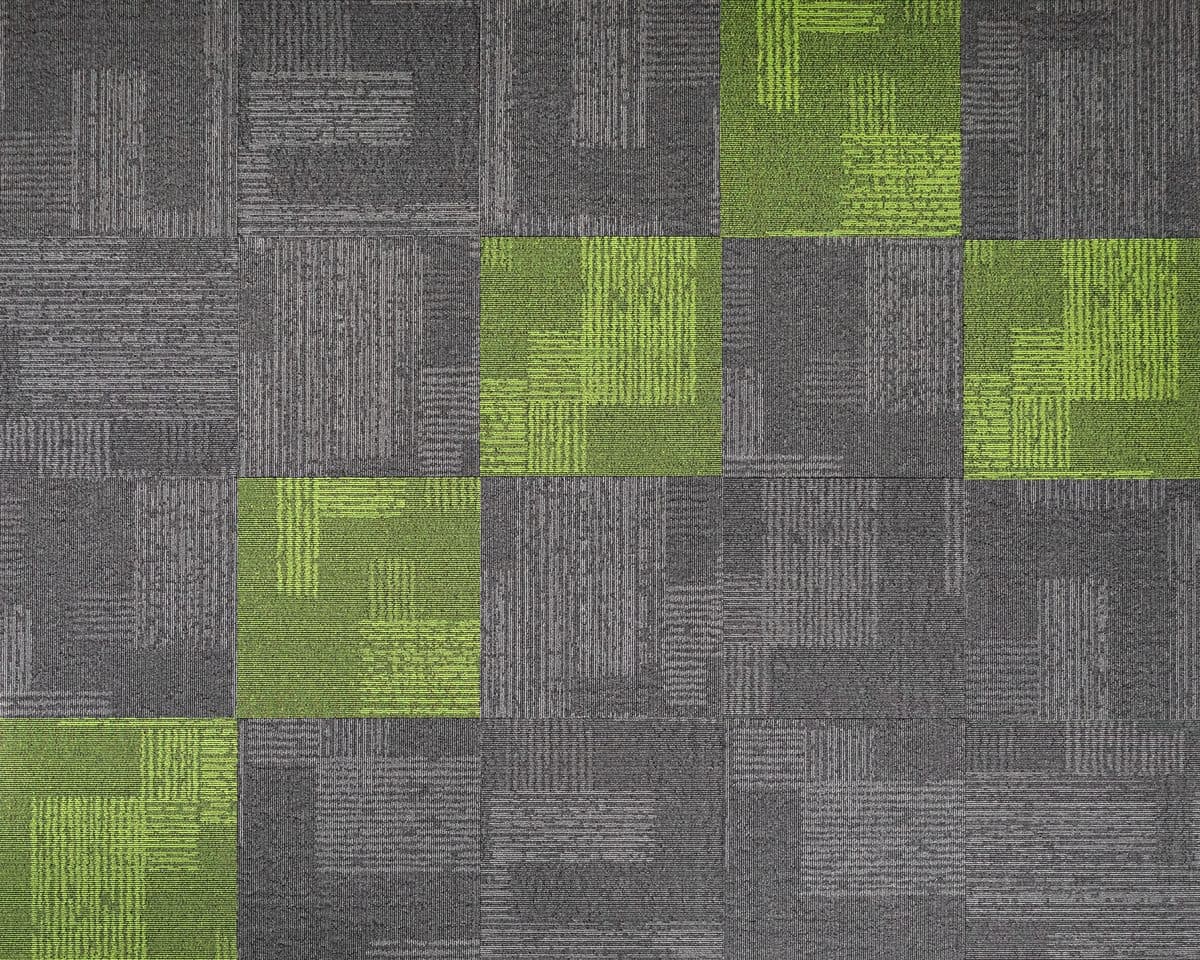 Carpet Tiles flooring finish Palo Alto - 09 - Ash Grey & Palo Alto - 12 - Lemon Green
