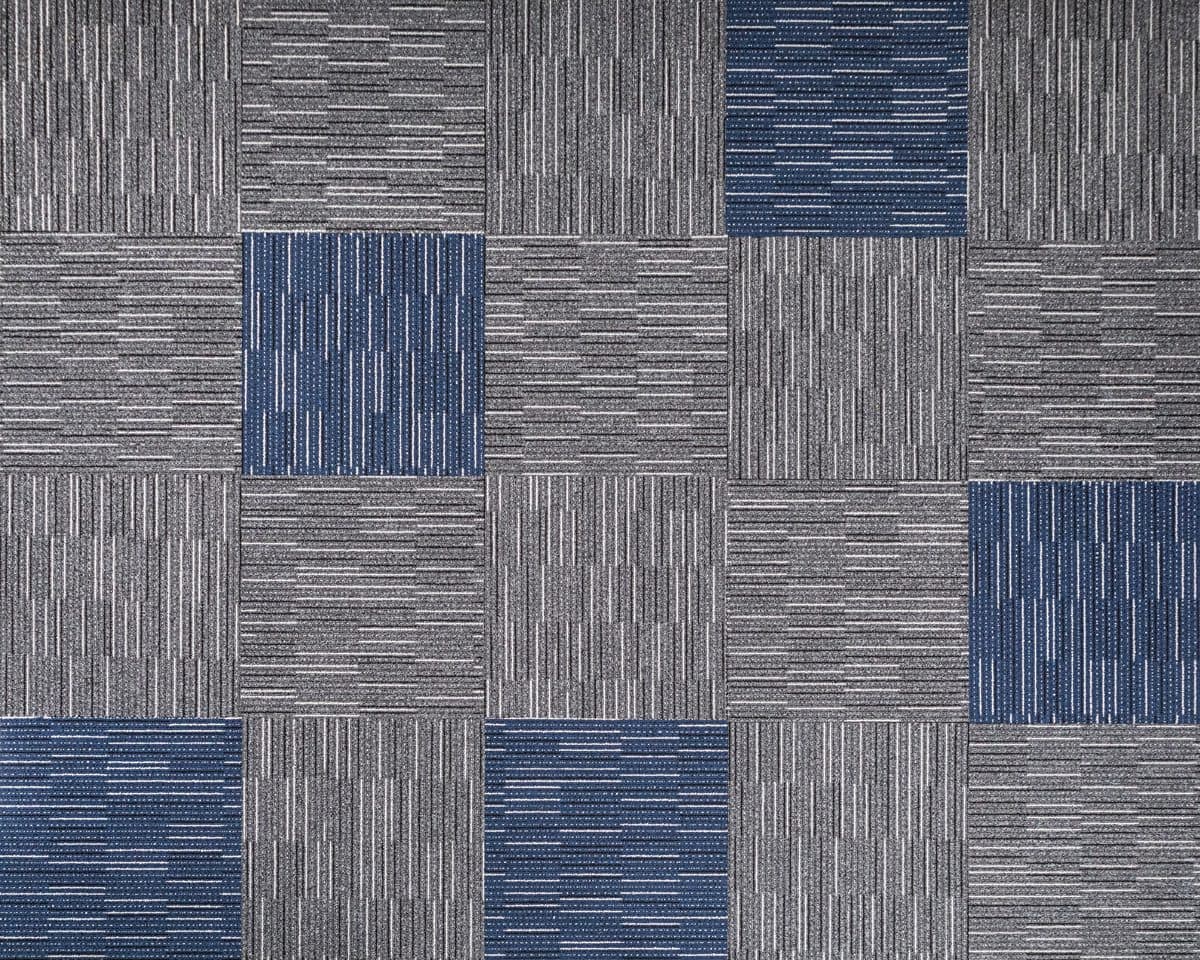 Carpet Tiles flooring finish Ray - 02 - Shadow Grey & Ray - 03 - Tiffany Blue