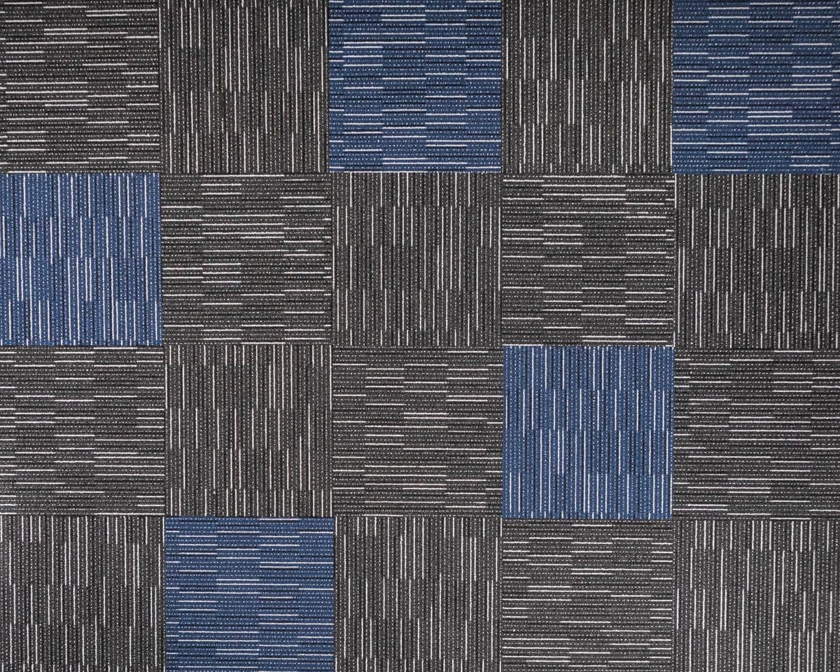 Carpet Tiles flooring finish Ray - 01 - Charcoal Grey & Ray - 03 - Tiffany Blue