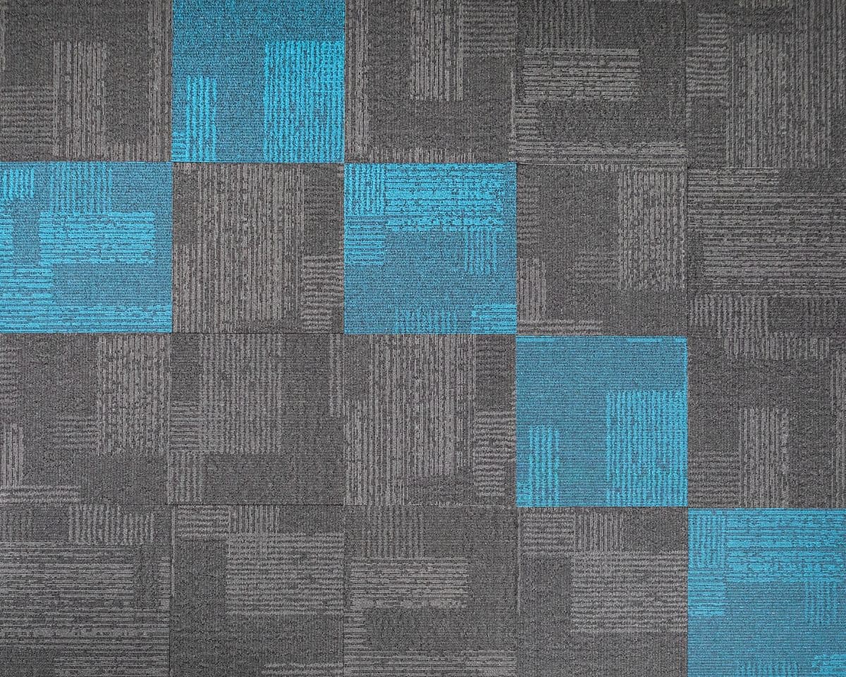 Carpet Tiles flooring finish Palo Alto - 10 - Smokey Grey & Palo Alto - 11 - Aqua Blue