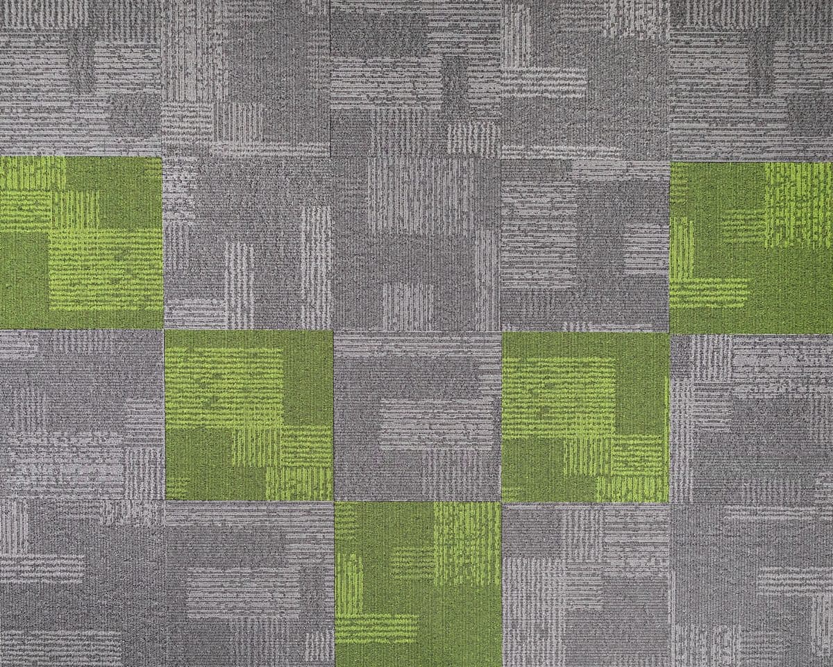 Carpet Tiles flooring finish Palo Alto - 10 - Smokey Grey & Palo Alto - 12 - Lemon Green